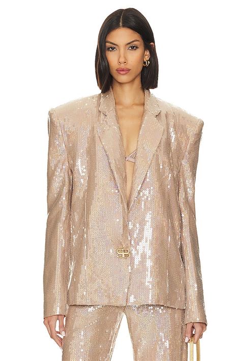 nude blazer|Bronx and Banco Capri Nude Sequin Blazer in Nude 